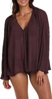 La Blanca Sunbeams Pleat Cover-Up Shirt