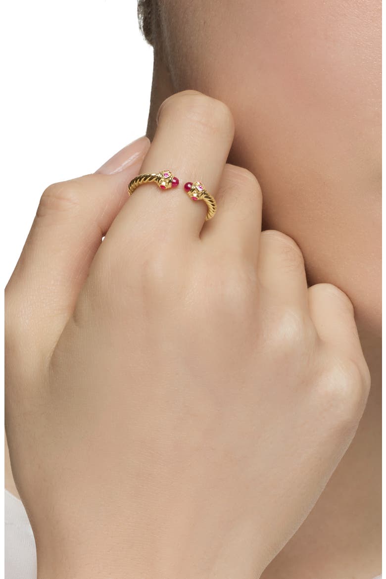 Renaissance Full Pavé Ring in 18K Gold, Alternate, color, RUBY