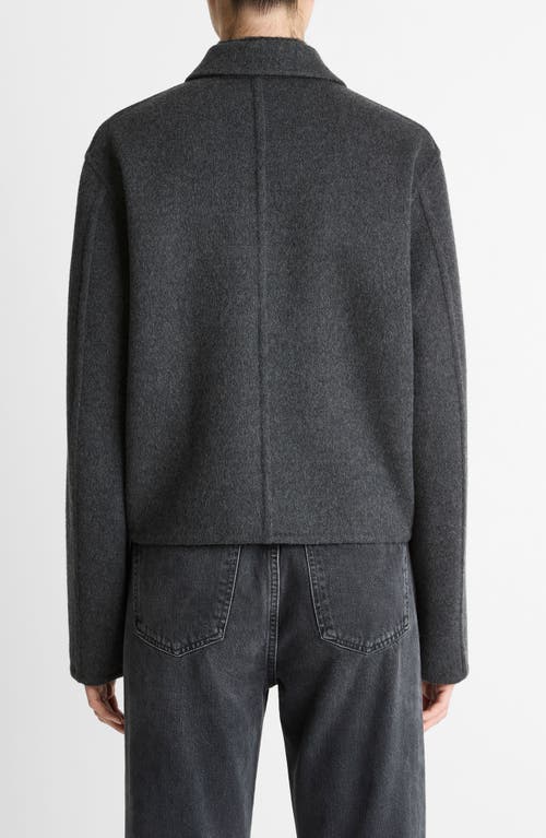 Vince Wool Blend Short Jacket In Gray