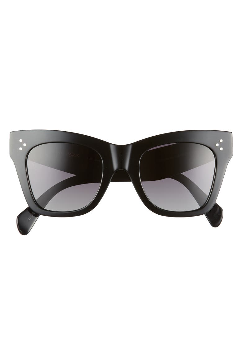 50mm Polarized Square Sunglasses, Alternate, color, BLACK/ GREY POLAR
