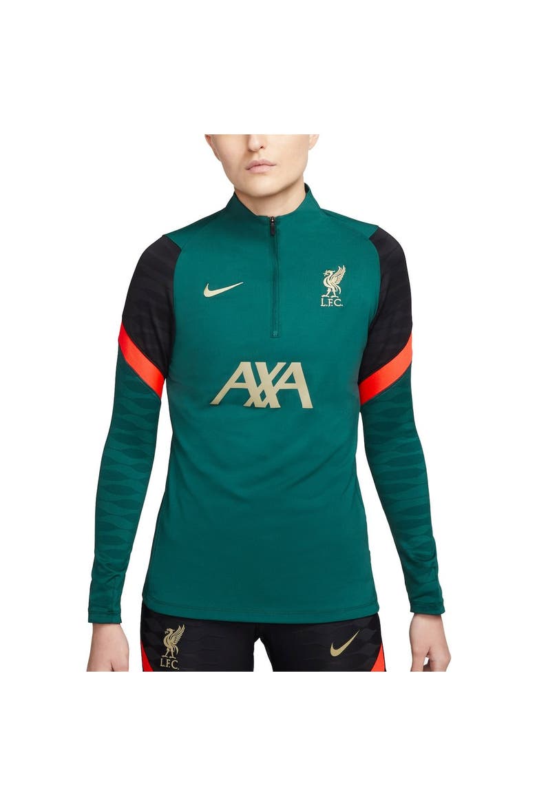 Women's Nike Teal Liverpool Strike Drill Raglan Quarter-Zip Performance Top, Alternate, color, Teal