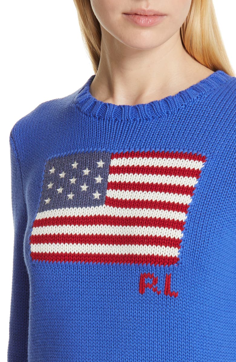 Polo Ralph Lauren Flag Cotton Sweater, Alternate, color, 