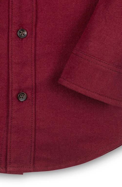 Hope & Henry Kids' Organic Long Sleeve Flannel Button Down Shirt In Burgundy