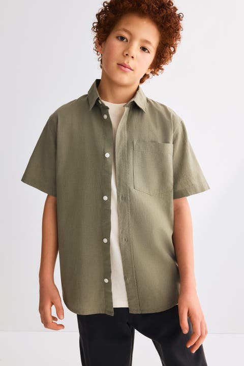 Linen-blend shirt