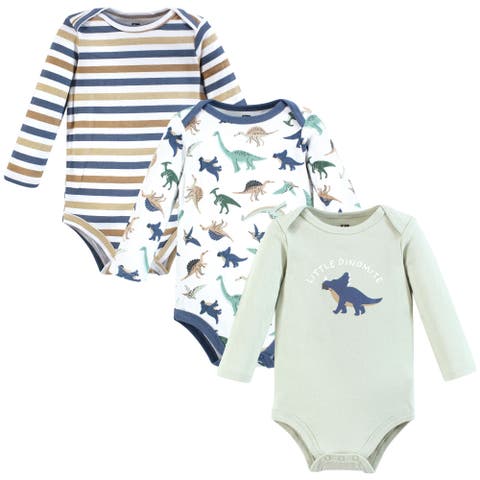 Cotton Long-Sleeve Bodysuit 3Pk