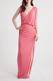 Black Halo Norissa Ruched Drape Maxi Dress