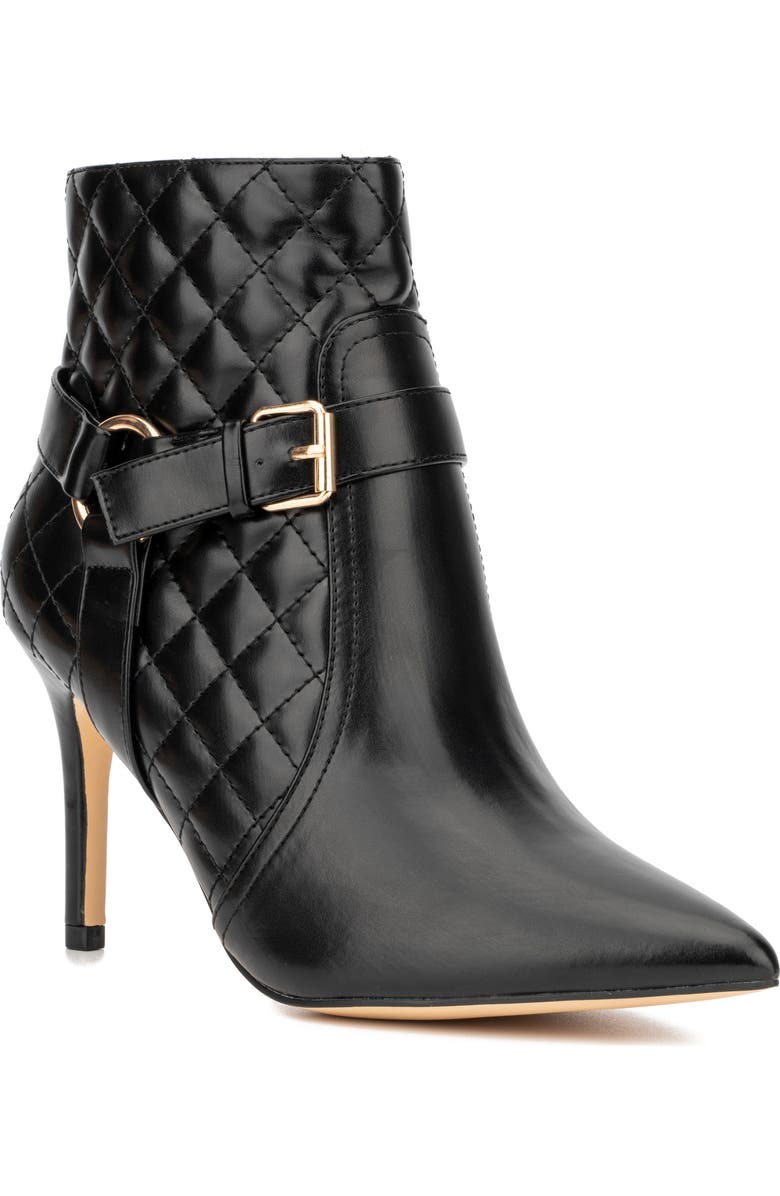 NEW YORK AND COMPANY Magdalena Quilted Bootie, Main, color, Black