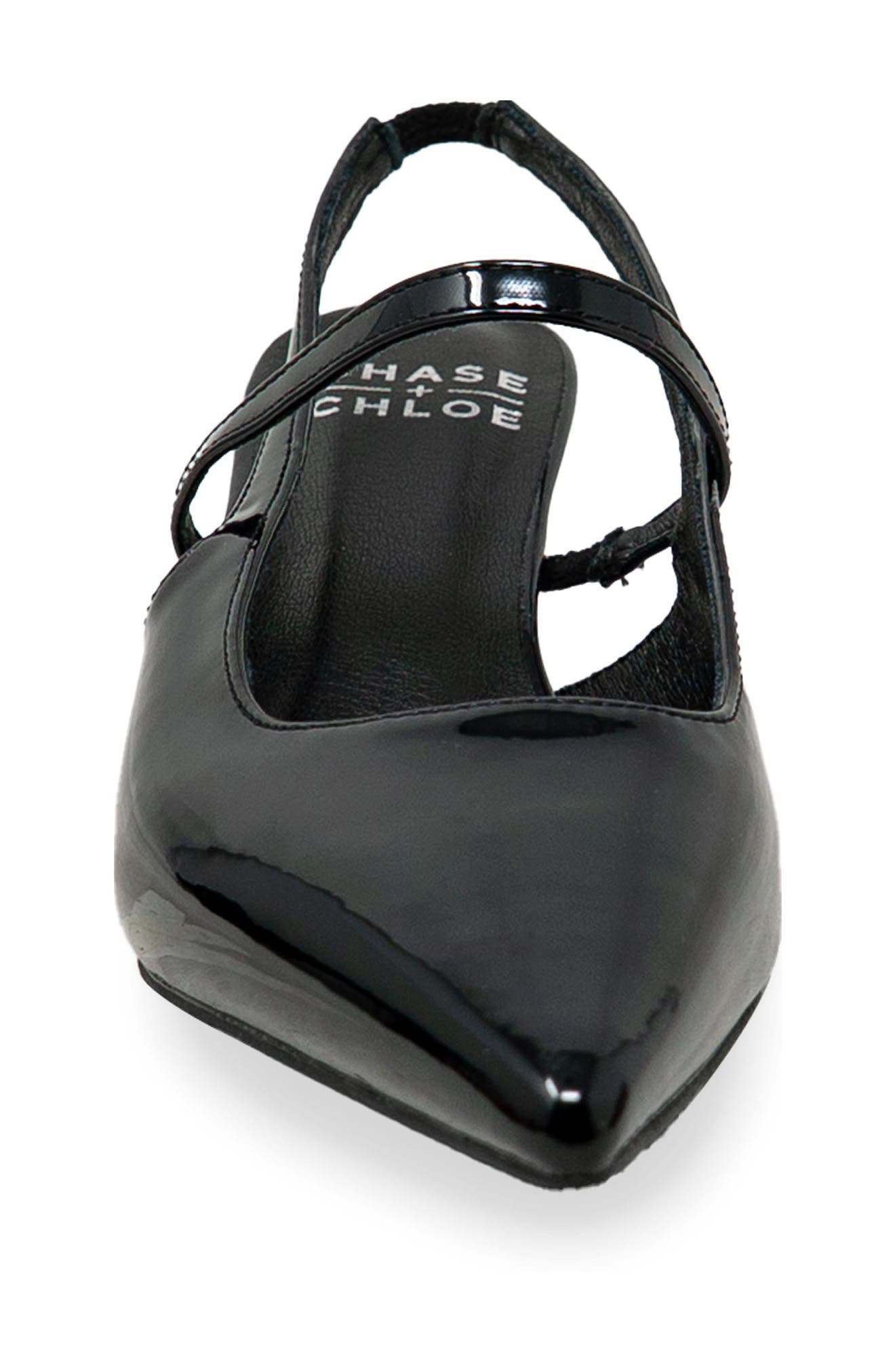 CHASE AND CHLOE Zandra Slingback Pump, Alternate, color, Black Patent