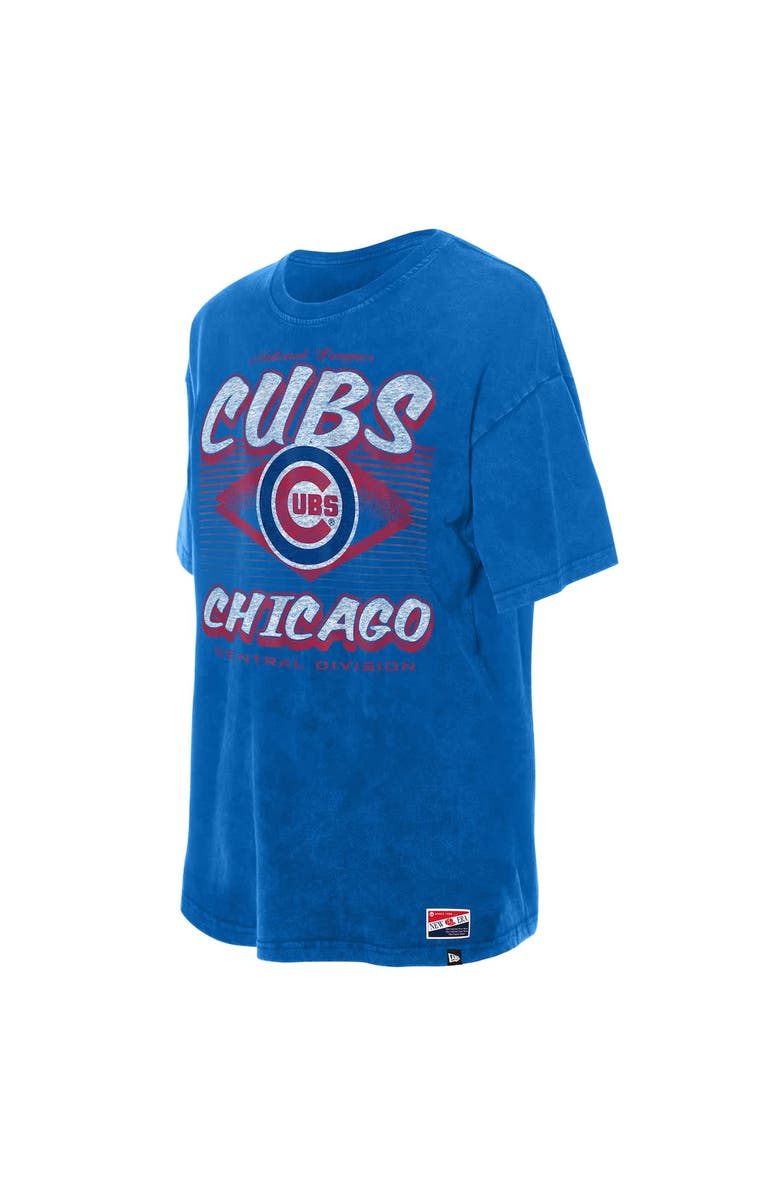 New Era Women's New Era  Blue Chicago Cubs Mineral Wash Oversized T-Shirt, Alternate, color, Blue