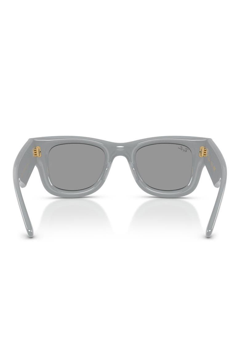 Wayfarer Puffer 50mm Square Sunglasses, Alternate, color, SOLID GREY / GREY