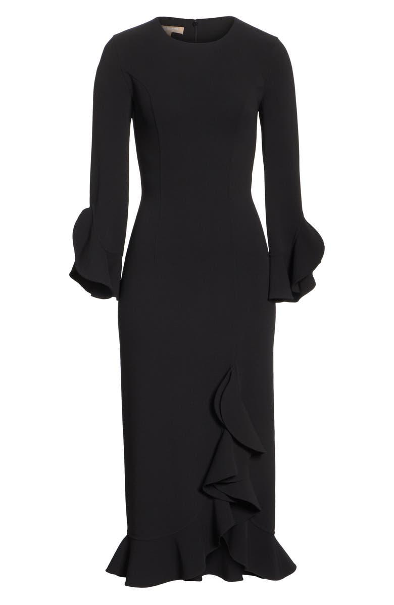 Michael Kors Rumba Ruffle Trim Stretch Wool Dress, Alternate, color,