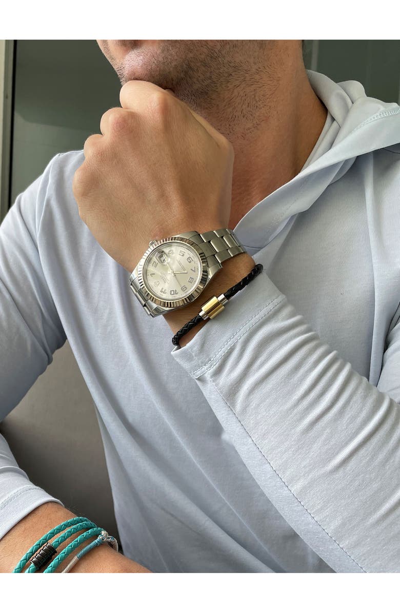 Liza Schwartz Leather Braided Bracelet, Alternate, color, 