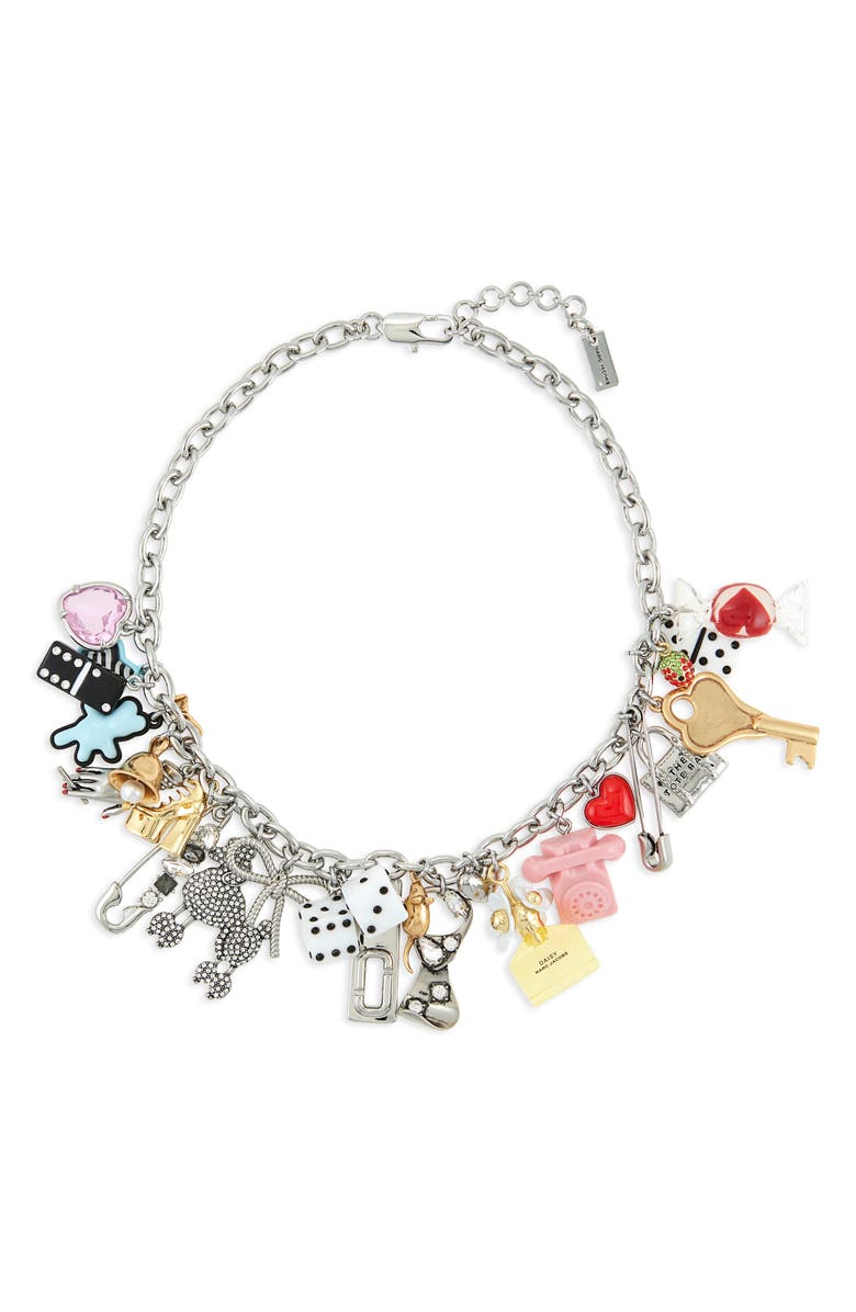 Marc Jacobs The Sticker Statement Collar Necklace, Main, color, Silver Multi