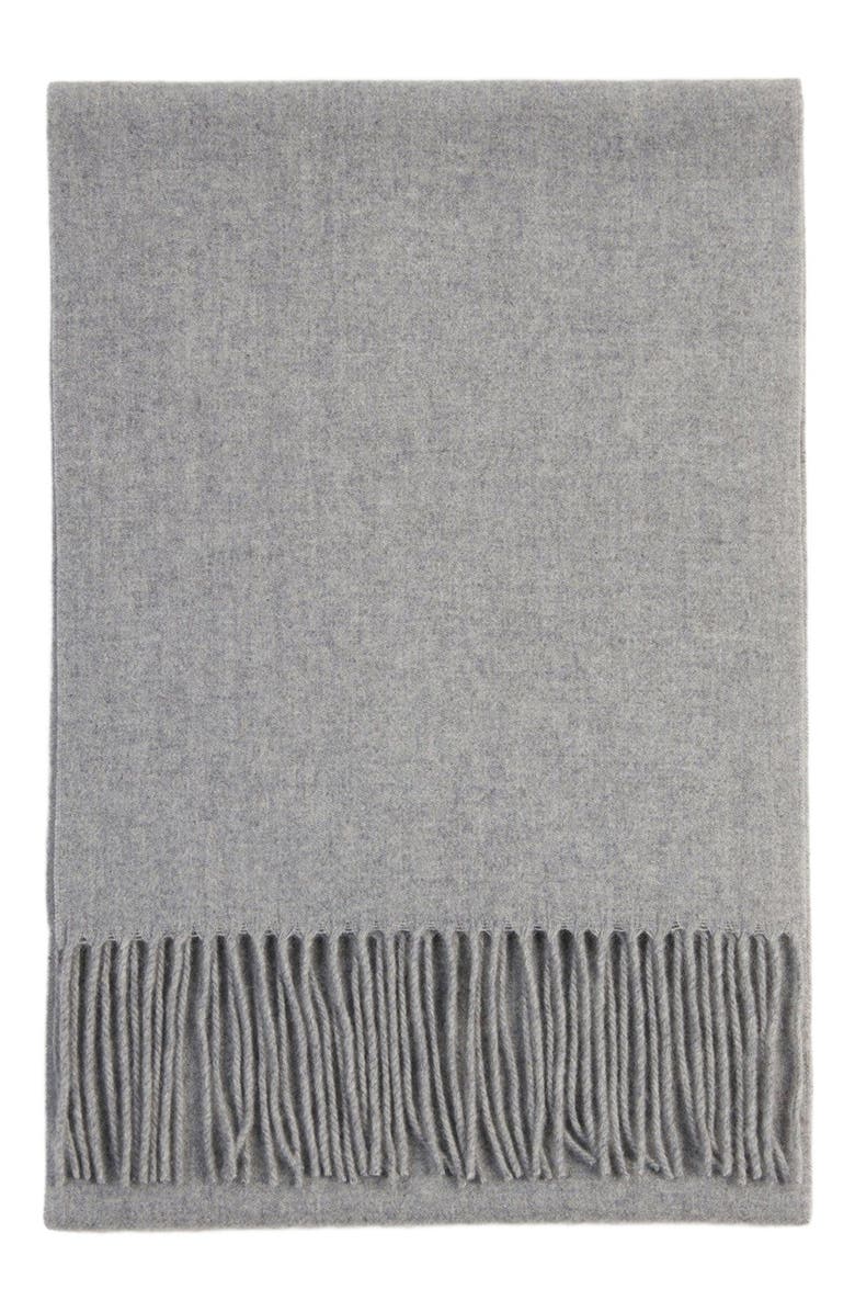 GOBI Mongolian Cashmere Cashmere Fringed Scarf, Main, color, Vapor Blue