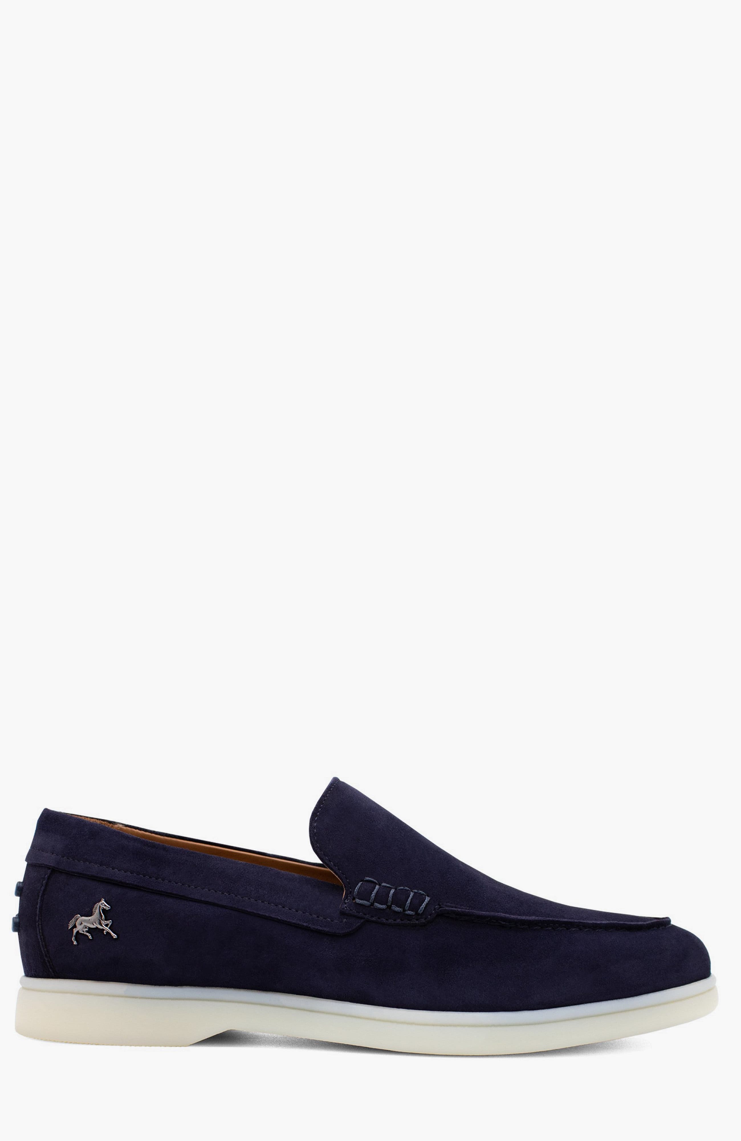 Nautical Suede Loafers, Main, color, Navy