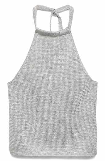 MANGO Metallic Halter Sweater
