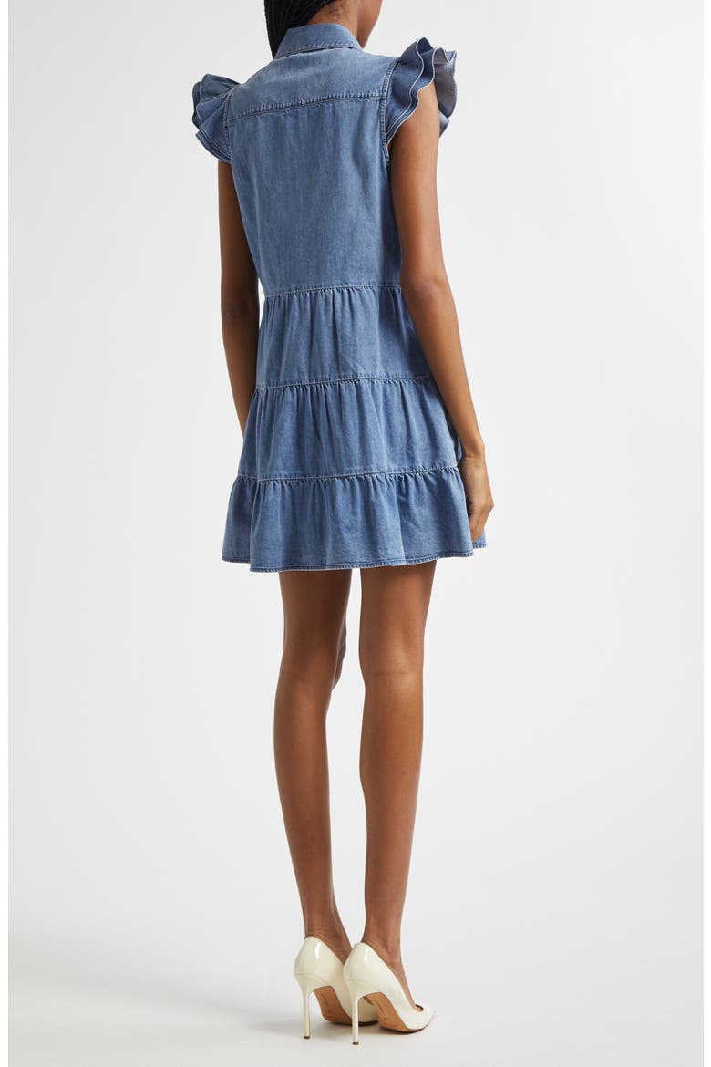 Jem Tiered Denim Minidress, Alternate, color, LIGHT CHAMBRAY