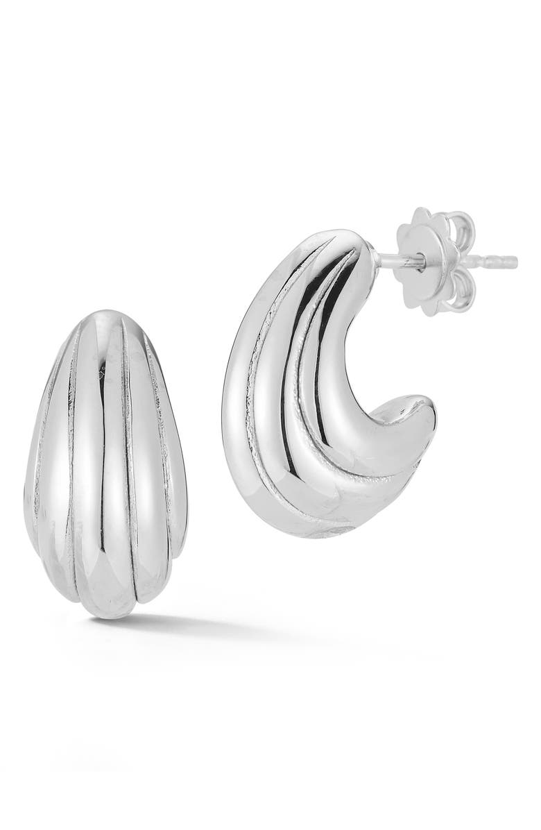 CHLOE AND MADISON Rib Hoop Earrings, Main, color, 