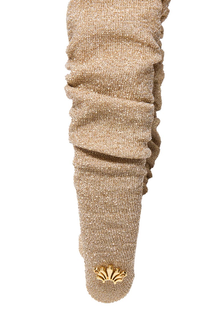 Kelly Metallic Knit Ruched Headband, Alternate, color, GOLD