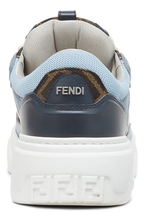 Fendi Force Leather Low-top Sneakers In F1rss Bluberry/bian/celest