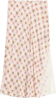 Zadig & Voltaire Jayla Mirror Flowers Lace Trim Crepe Midi Skirt