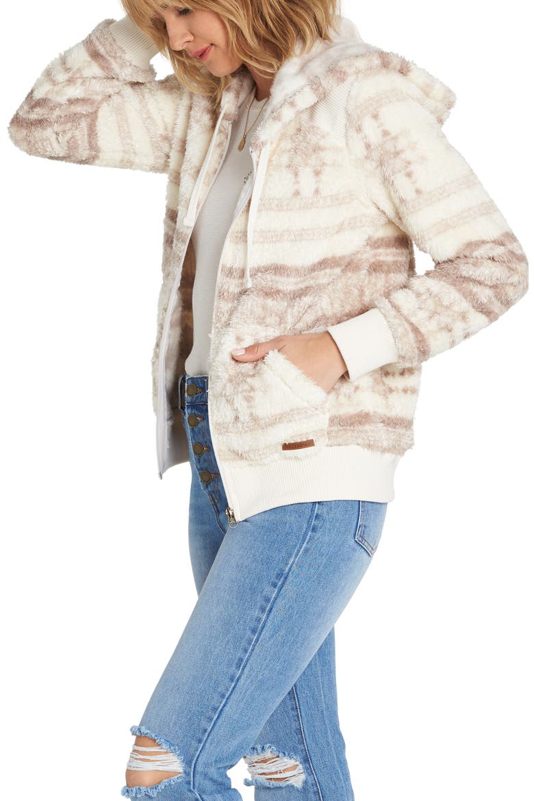 Cozy Down Fleece Hoodie, Alternate, color, NEUTRAL