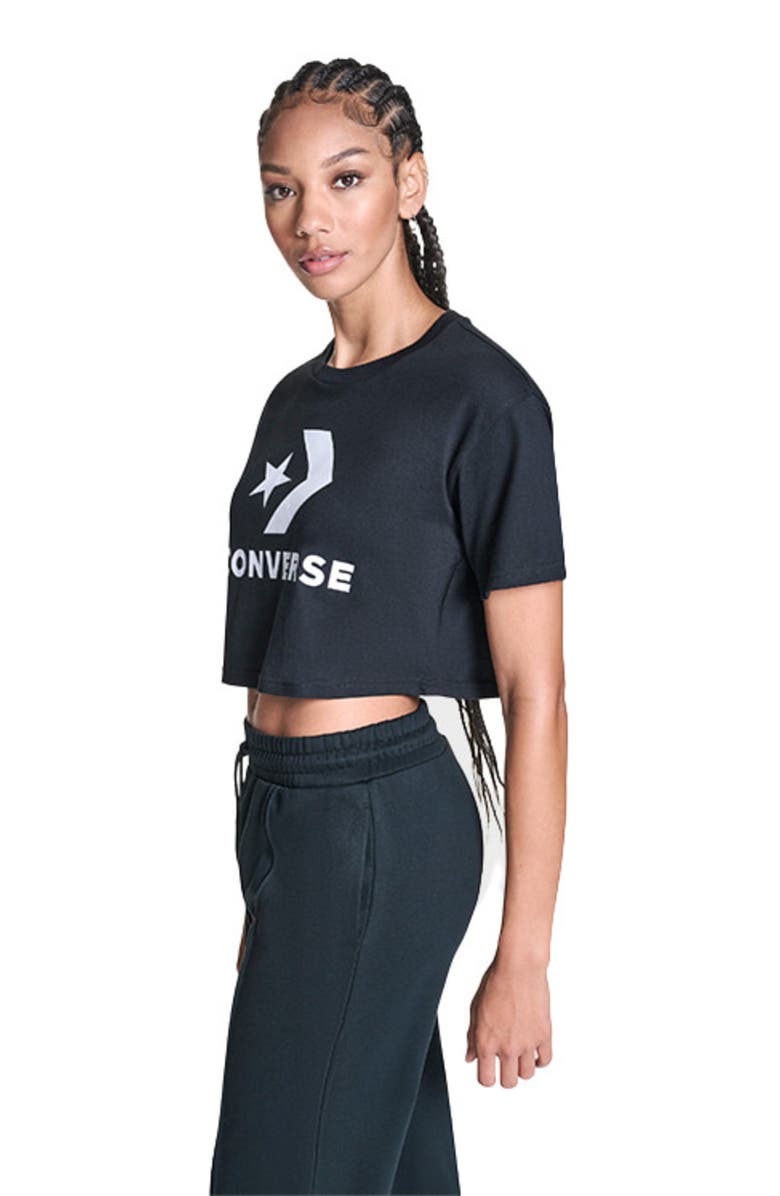 Converse Star Chevron Cropped T-Shirt, Alternate, color, Converse Black