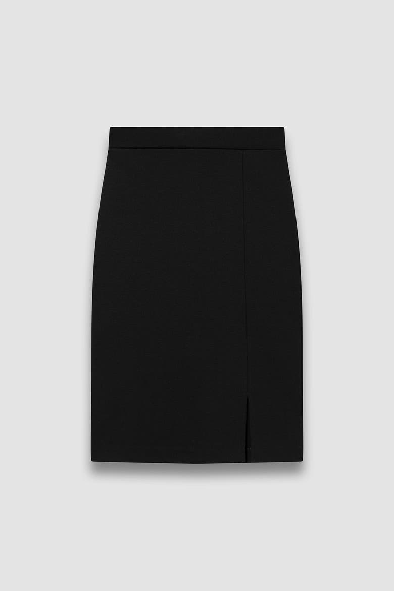 Leman Straight Jersey Midi Skirt, Alternate, color, Black