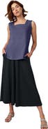 Jessica London Stretch Cotton Square Neck Tank