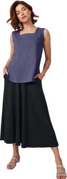 Jessica London Stretch Cotton Square Neck Tank