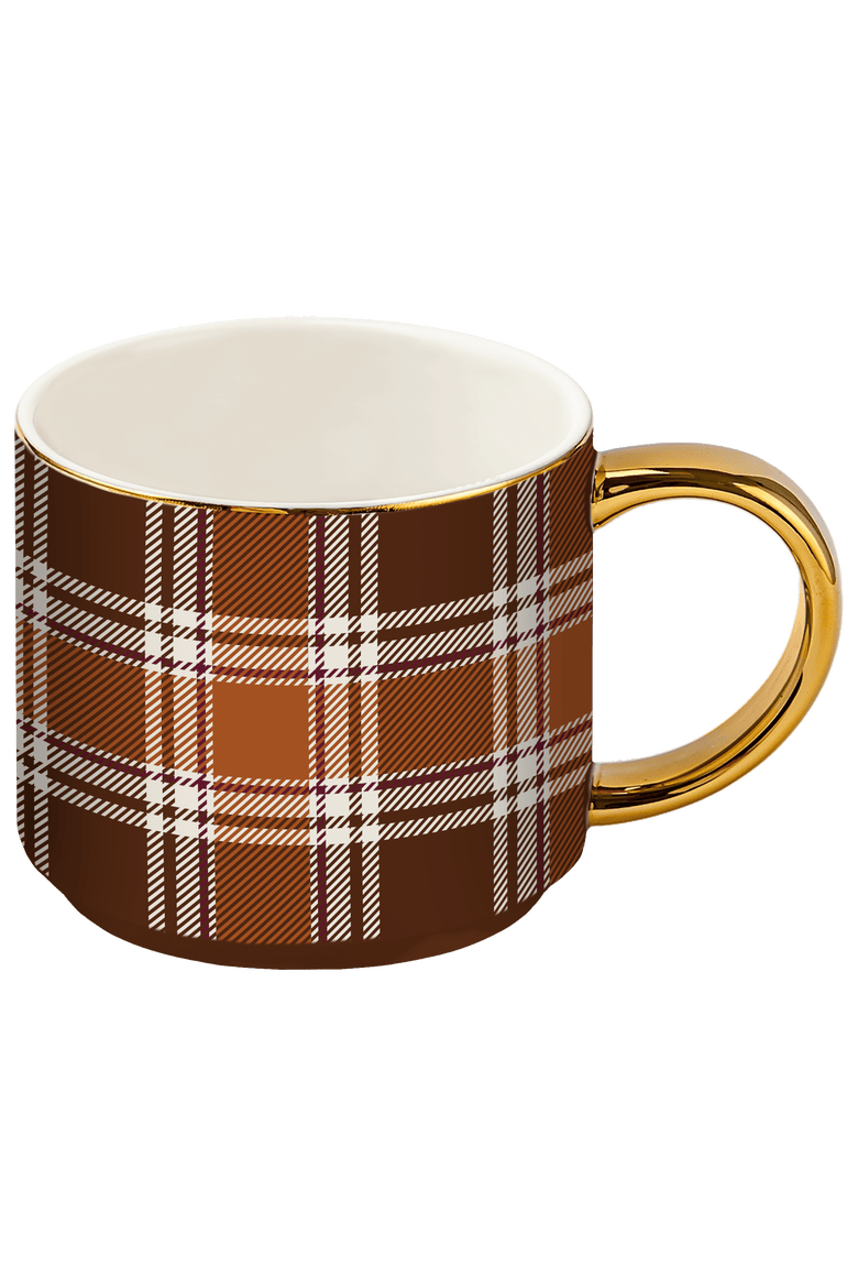 Fall Plaid 14 oz Coffee Mug, Main, color, Brown Plaid