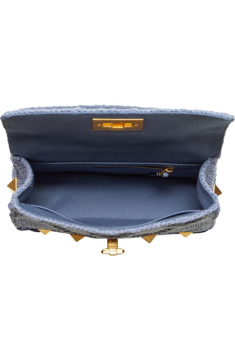 Valentino Garavani Roman Stud Knit Cotton Shoulder Bag, Alternate, color,