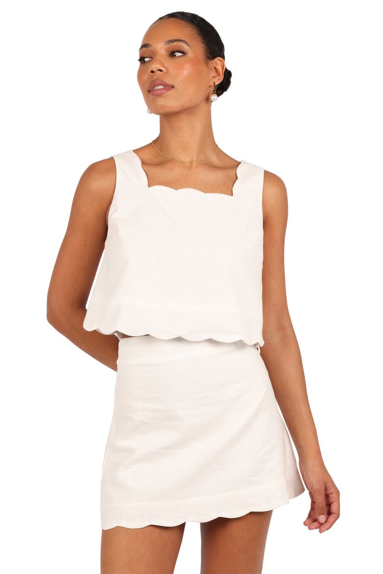 Wendie Scallop Miniskirt, Alternate, color, CLOUD WHITE