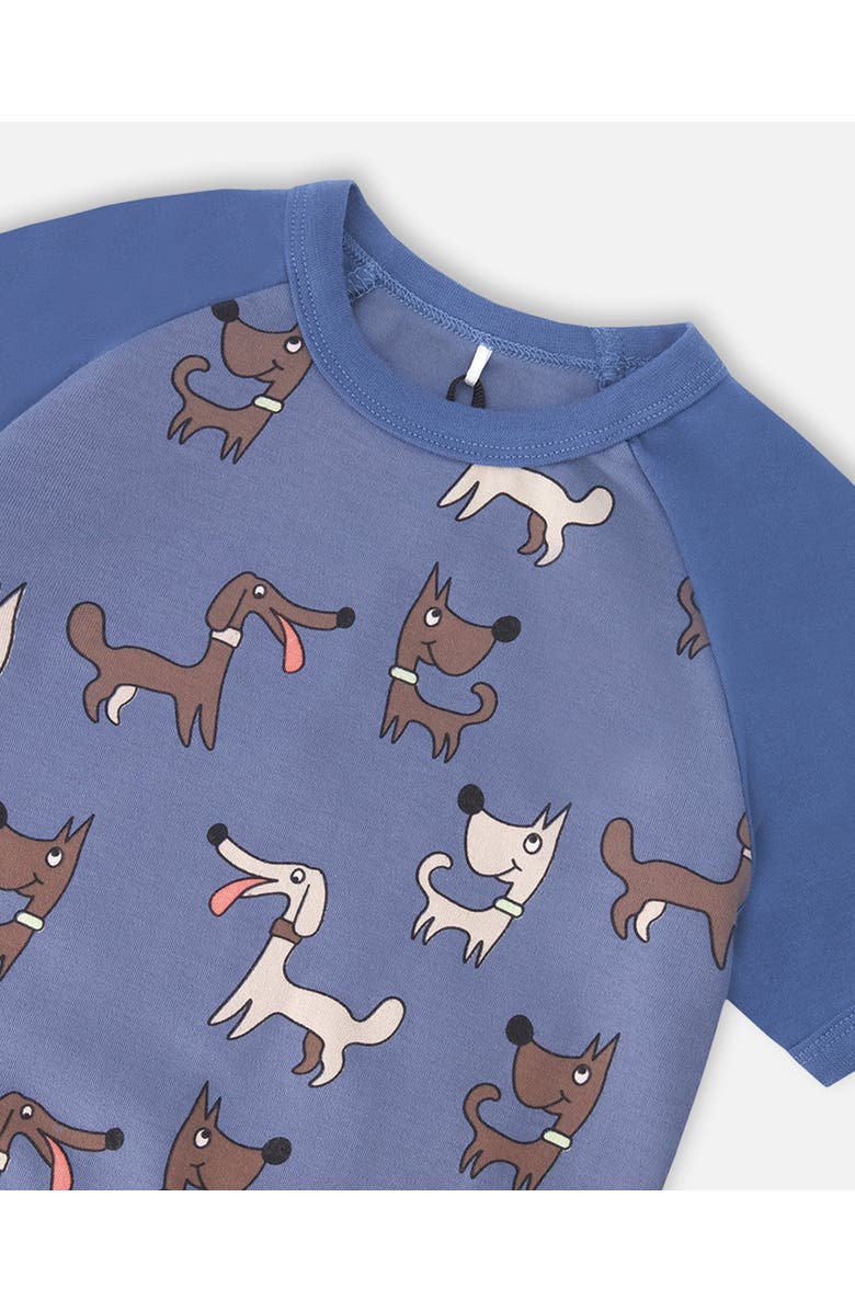 Deux par Deux Organic Cotton Dog Print Two-Piece Pyjama Set, Alternate, color, Blue Printed Dogs