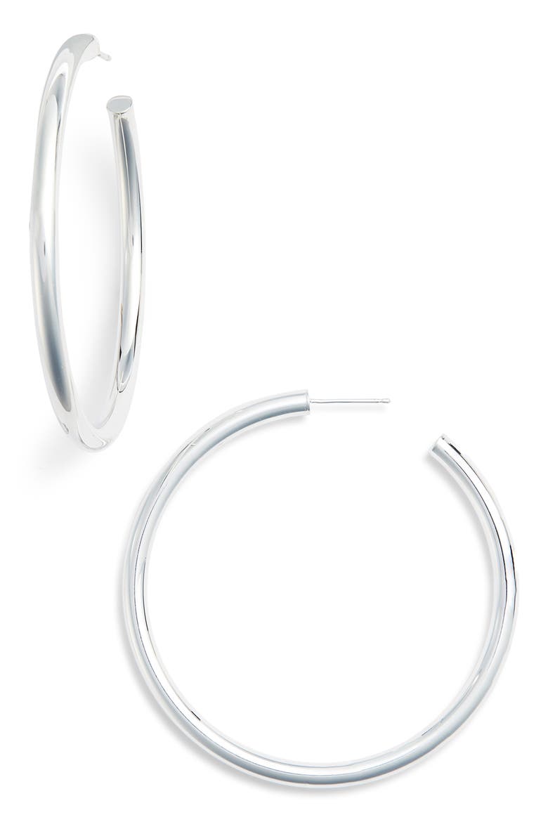 Lou Large Hoop Earrings, Main, color, STERLING SILVER