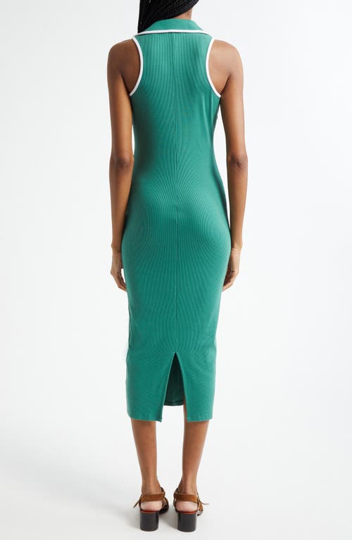 Veronica Beard Darien Stretch Cotton Midi Dress In Green