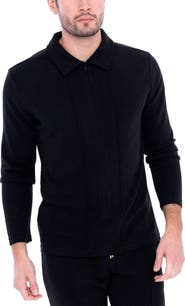 Dai Moda Men's Long Sleeve Zip Neck Knit Top