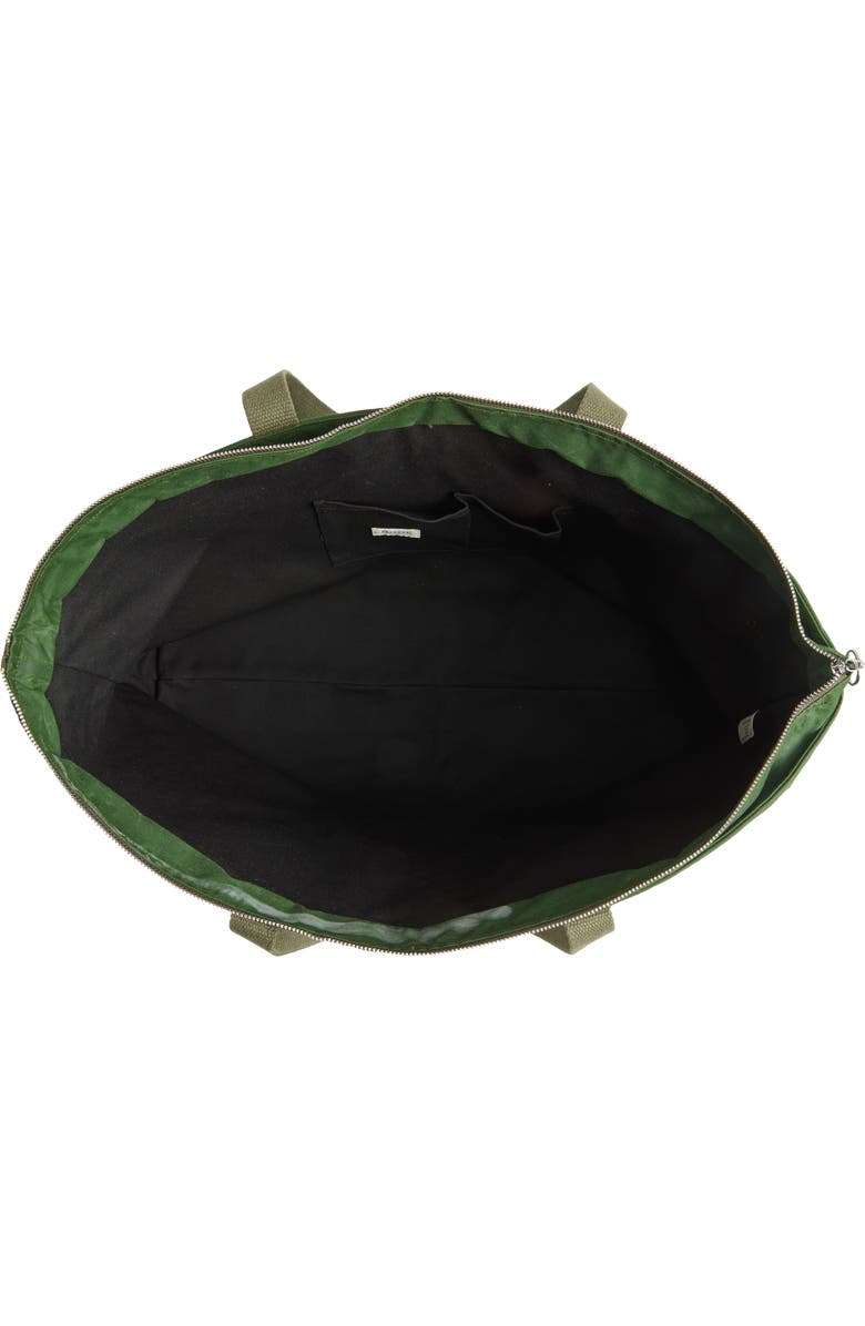 Bode Waxed Cotton Zip Tote, Alternate, color, Green