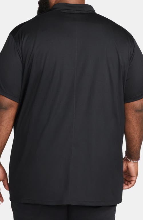 Nike Victory Solid Fine Piqué Jersey Golf Polo In Black