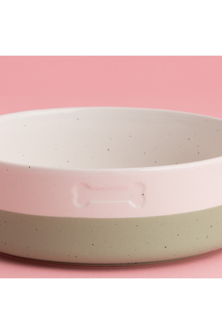 Speckle Dip Dog Bowl, 7 Inch, 28.7oz, Green, Cream, Alternate, color, Multicolored