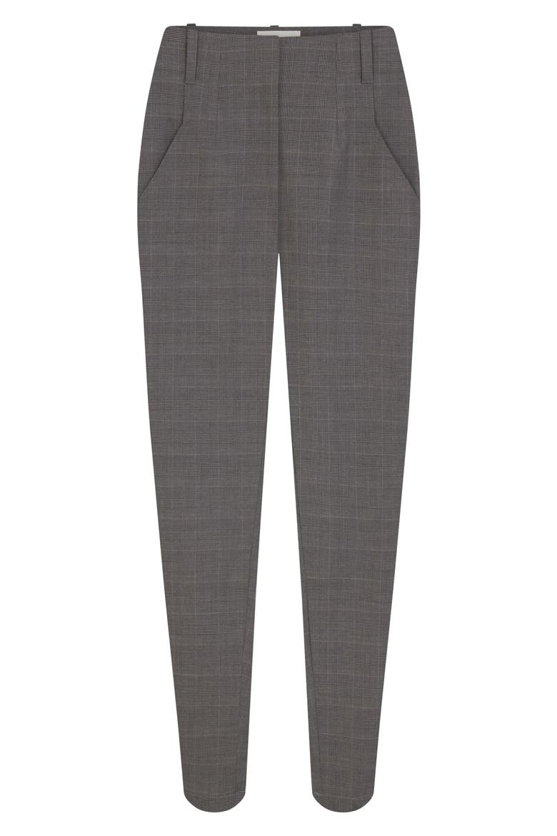 Kate Plaid Ankle Pants, Main, color, GREY PLAID