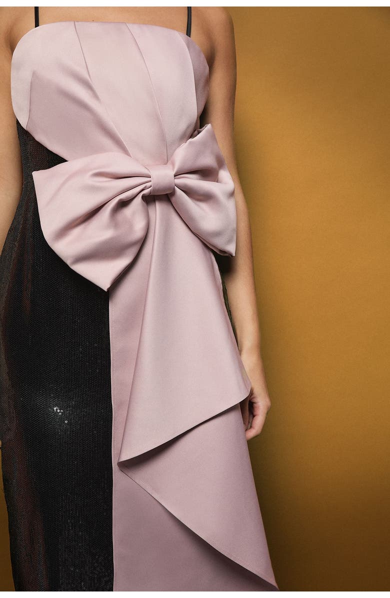 Coast Sequin Bow Maxi Dress, Alternate, color, Black