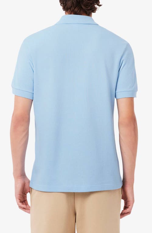 Lacoste Cotton Piquet Polo Shirt In Powder Blue In Blue