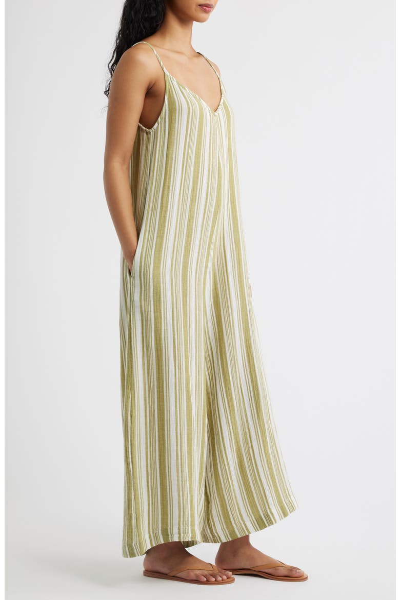 Surf Stripe Wide Leg Jumpsuit, Alternate, color, OLIVE