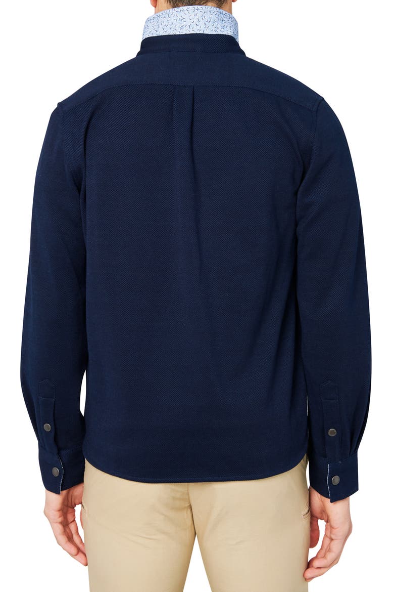 Solid Waffle Knit Shirt Jacket, Alternate, color, NAVY