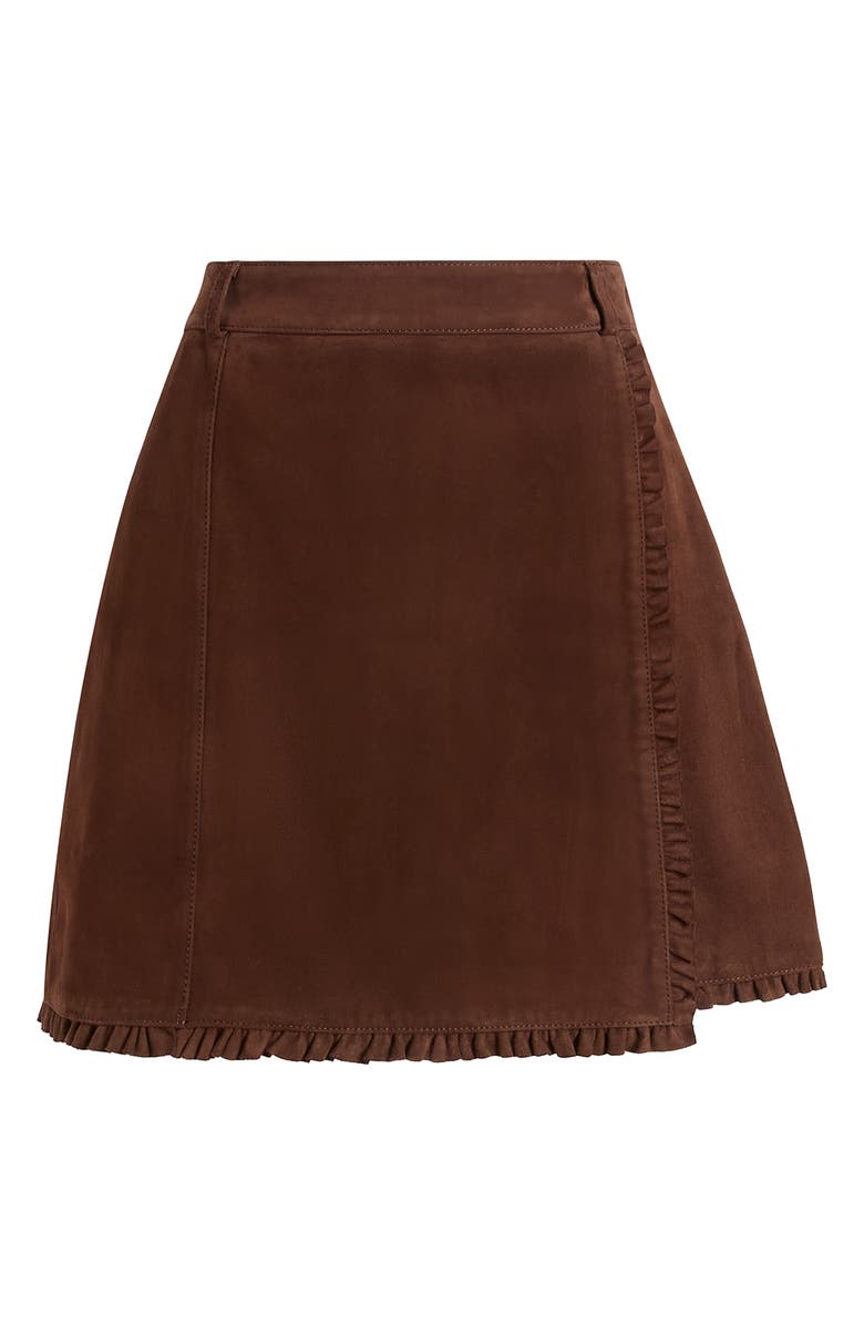 Cinq à Sept Scotlyn Faux Wrap Miniskirt, Alternate, color, Dark Sepia