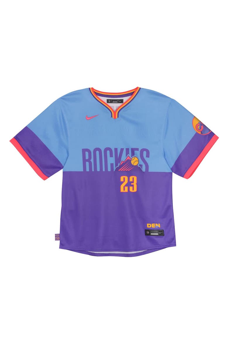 Toddler Nike Kris Bryant Purple/Light Blue Colorado Rockies 2025 City Connect Limited Player Jersey, Alternate, color, Purple