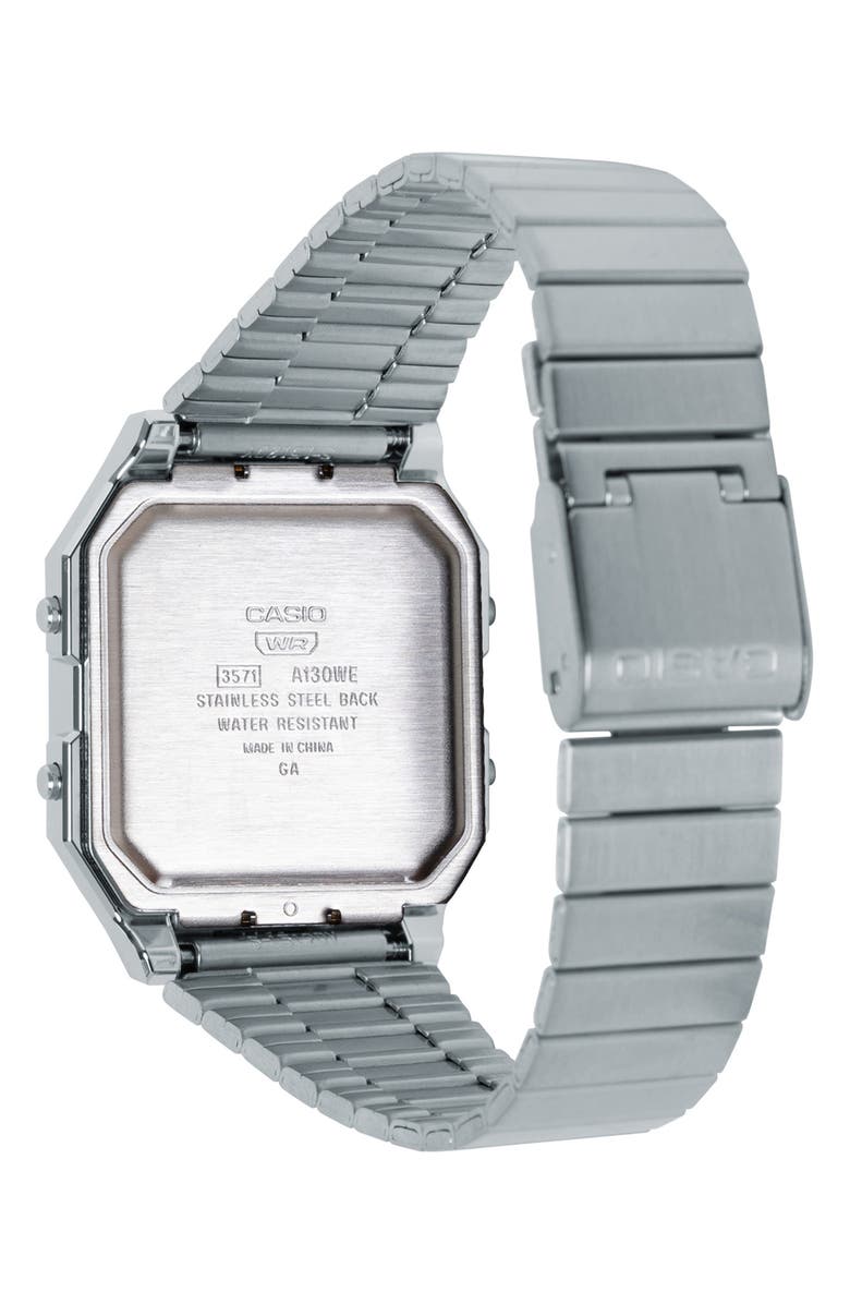 CASIO Vintage Multiface Digital Bracelet Watch, 40.5mm × 33.9mm, Alternate, color, Silver