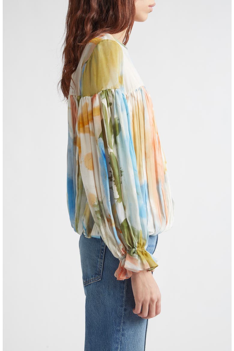 Pearl Abstract Print Silk Top, Alternate, color, WESTERN DREAM