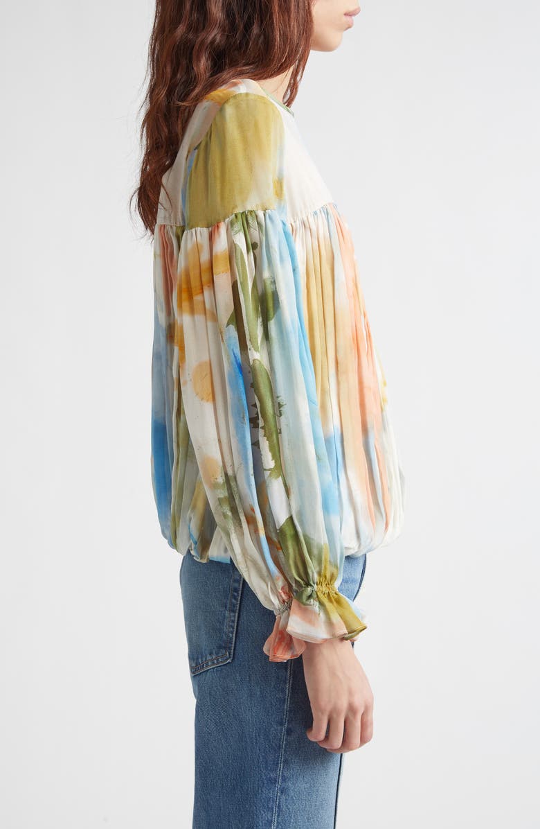 Ulla Johnson Pearl Abstract Print Silk Top, Alternate, color, Western Dream